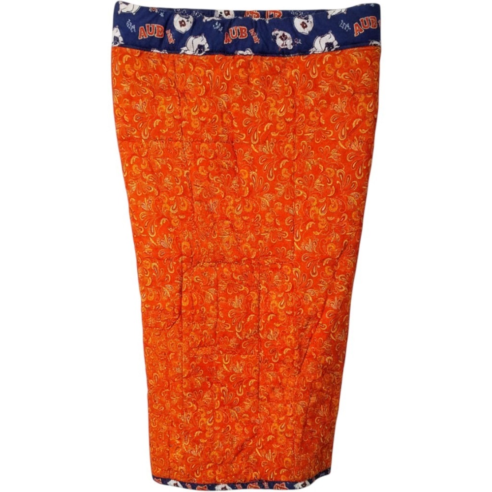 Auburn Tigers NCAA Handmade Quilted Throw Blanket Reversible Orange Navy Blue